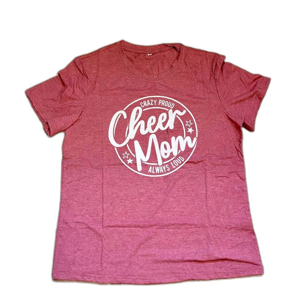 New Cheer Mom Women's Pink T-shirt WITH BONUS KEYCHAIN - MEDIUM